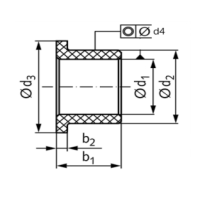 2x Bundbuchsen Gleitlager  Kunststoff 14/20  Wellenlager Abstandshalter