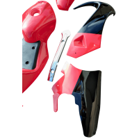 Verkleidung Set komplett rot / schwarz Pocket Bike