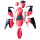 Verkleidung Set komplett rot / schwarz Pocket Bike