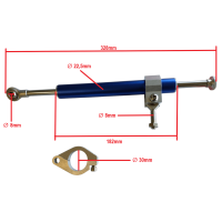 Lenkungsdämpfer 328mm universal CNC blau