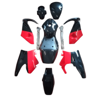 Verkleidung Set komplett schwarz / rot Pocket Bike