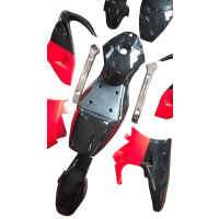 Verkleidung Set komplett schwarz / rot Pocket Bike