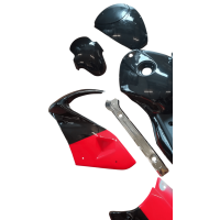 Verkleidung Set komplett schwarz / rot Pocket Bike