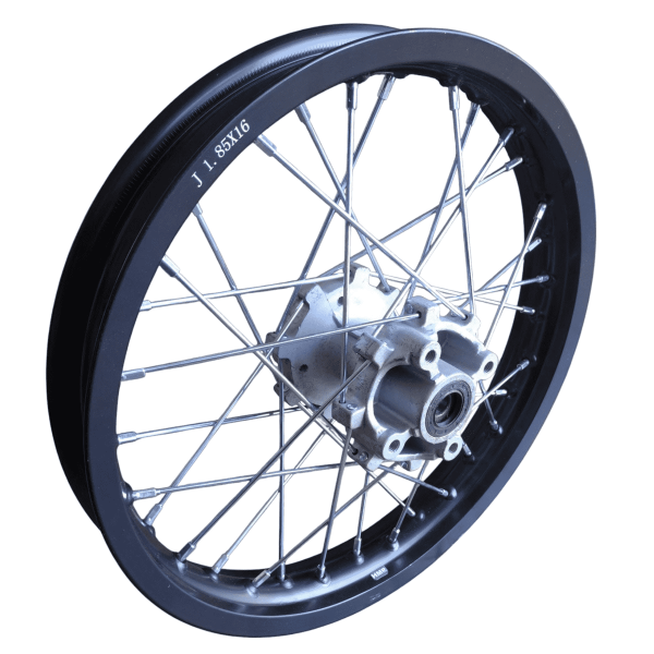 Felge hinten Alu 16 Zoll 1.85x16 schwarz 32 Speichen 15mm Achse
