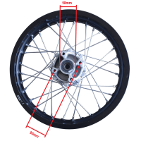 Felge hinten Alu 16 Zoll 1.85x16 schwarz 32 Speichen 15mm Achse