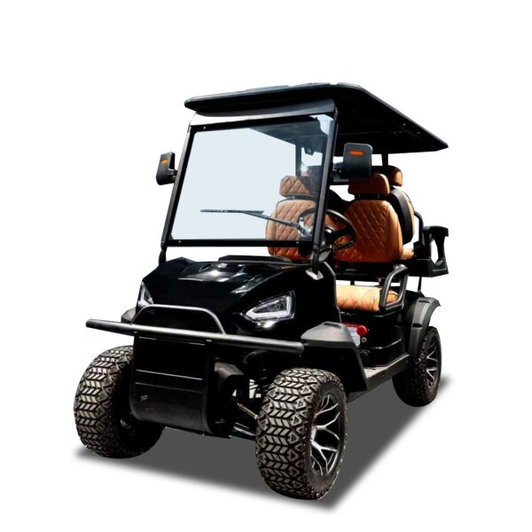 2+2 Sitzer Golfcart mit Straßenzulassung schwarz, 5.0KW, 48V