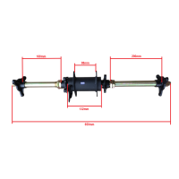 Hinterachsen Set 650mm mit Halter & Adaptern 50 - 125ccm