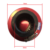 Luftfilter Metallgeflecht konisch 35mm rot