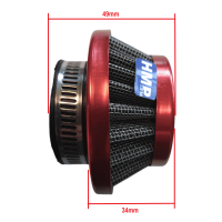 Luftfilter Metallgeflecht konisch 35mm rot