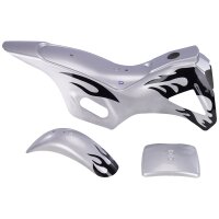 Verkleidungs Set Silber Schwarz Mini Cross 2-Takt 49 ccm Dirt Bike Pit Bike