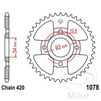 Kettenrad Ritzel Yamaha TZR 50 I 420 I 60 Zähne I 92 / 54mm