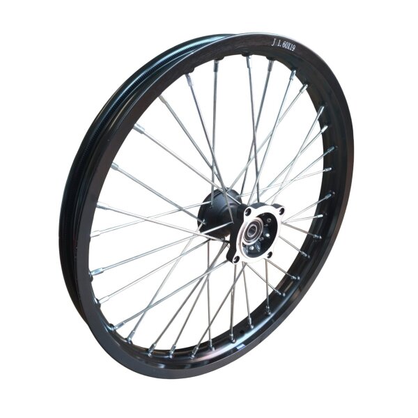 Alu Felge eloxiert 19 Zoll vorne schwarz 15mm Typ2 Pit Dirt Bike Cross